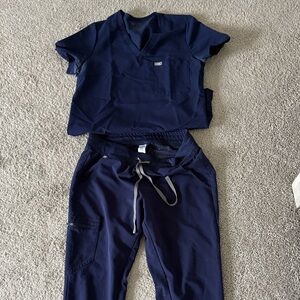 Figs Deep Blue Women's Jogger Set